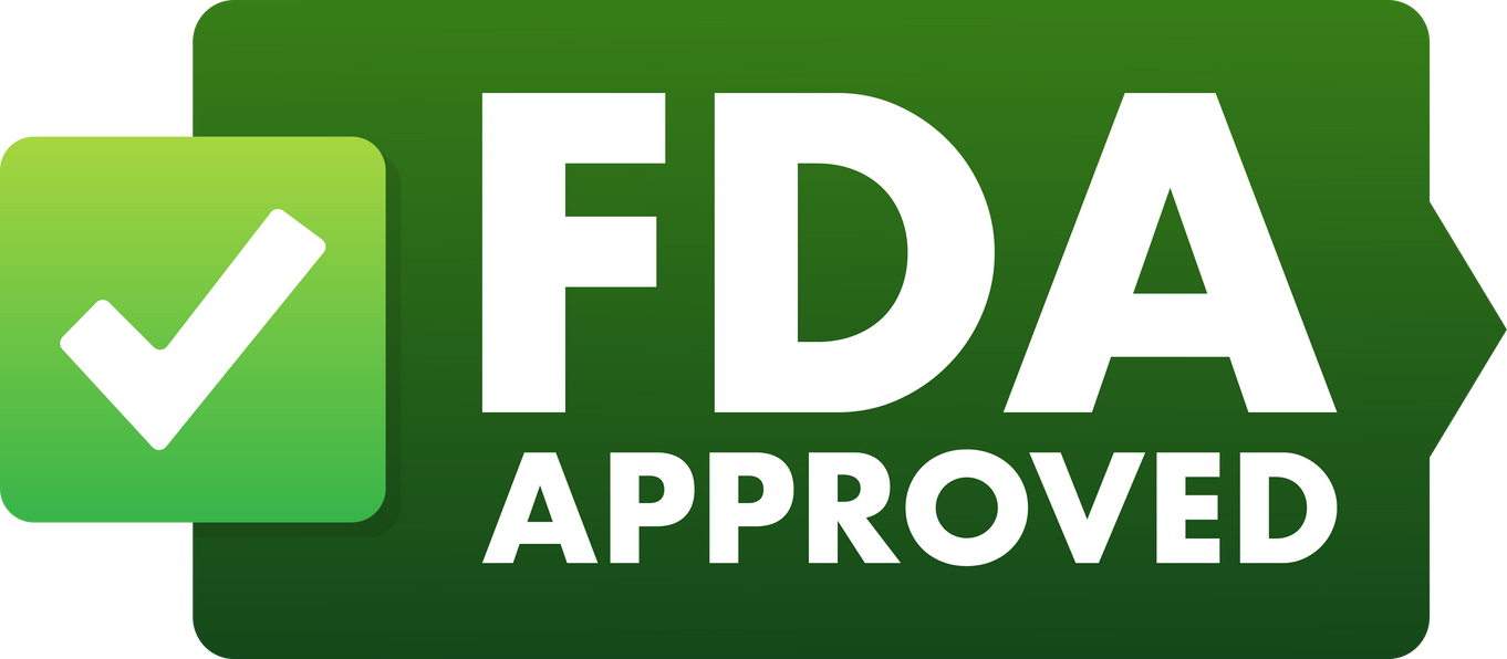 FDA approved grunge rubber stamp on white background. Vector illustration.